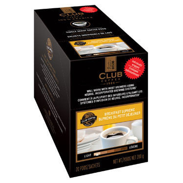 Club Coffee - Breakfast Supreme - AromaCup™ Single Serve Coffee 20ct - COMPOSTABLE