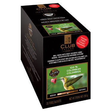 Club Coffee - 100% Colombian - AromaCup™ Single Serve Coffee 20ct - COMPOSTABLE