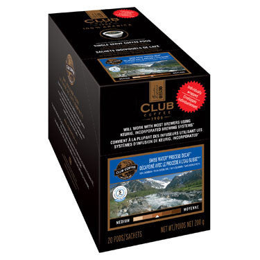 Club Coffee - 100% Colombian Swiss Water® Process Decaf Overwrap 20ct AromaCup™ Single Serve Coffee 20ct  - COMPOSTABLE