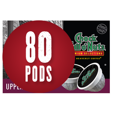Chock Full O Nuts - Upper West Side |  K-Cup Keurig Compatible Coffee | 80 Pods | Overwrap