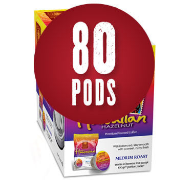 Copper Moon - Hawaiian Hazelnut |  K-Cup Keurig Compatible Coffee | 80 Pods | Overwrap