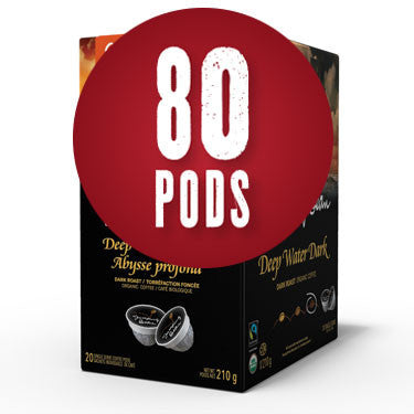 Jumping Bean Coffee - Deep Dark Water |  K-Cup Keurig Compatible Coffee | 80 Pods | Overwrap