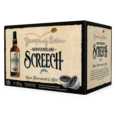 Jumping Bean Coffee | Screech Rum Flavour | K-Cup Keurig Compatible Coffee